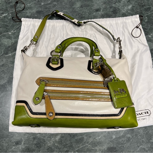 Coach Madison Sabrina Spectator Large Leather Shopper Satchel Hobo NWT Parchment - Picture 4 of 16